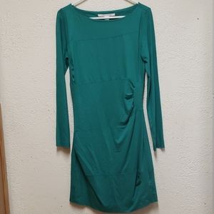 Diane Von Furstenberg Joy Teal Ruched Dress